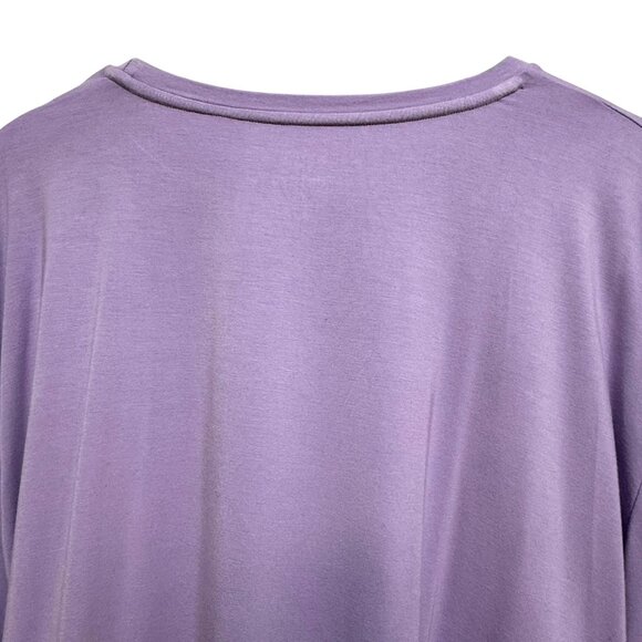 Shiny by Nature Long Sleeve Tee 4XL / 3X Purple Lilac Rayon Blend Plus Size Top - Picture 6 of 7